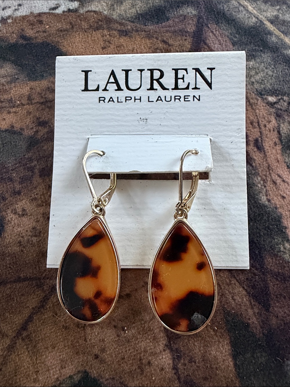 Lauren Ralph Lauren Gold-Tone Tortoiseshell Teardrop Earrings